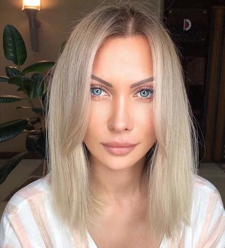 موهای قهوه ای و چشم آبی, رنگ مو مناسب چشم آبی, رنگ مو برای چشم آبی و تناژ پوست گرم