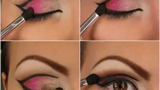 آرایش دودی صورتی چشم