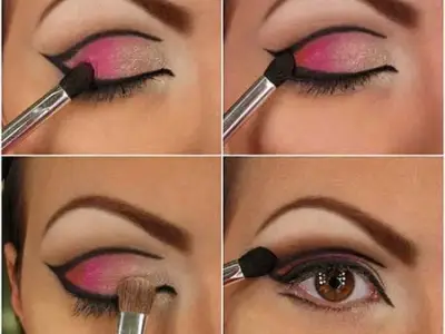آرایش دودی صورتی چشم
