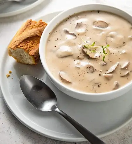 طرز تهیه سوپ قارچ و خامه وگان